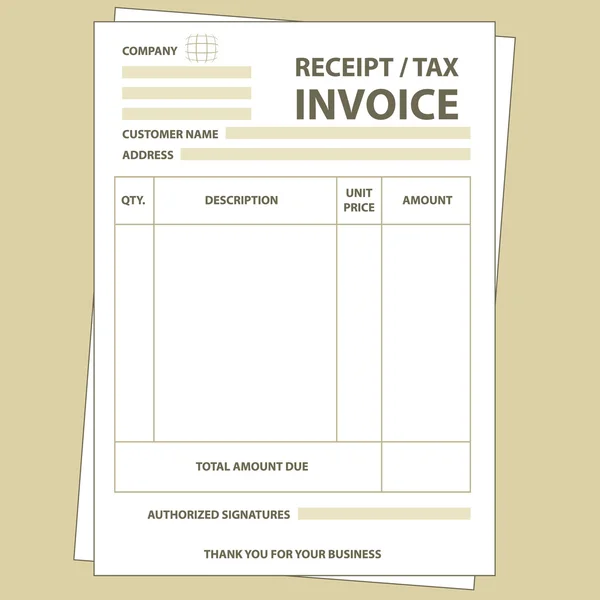 Tax invoice — Stock Vector