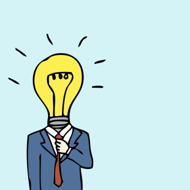 işadamı ampul kafa