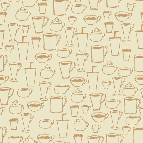 Fondo de taza de café sin costuras — Archivo Imágenes Vectoriales