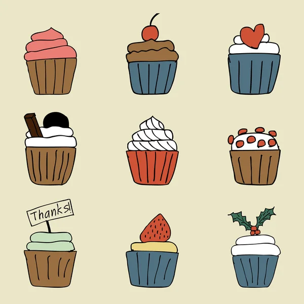 Charmant cupcake — Image vectorielle