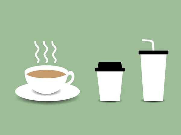 热和冷咖啡 — 图库矢量图片