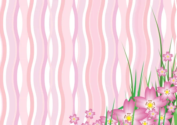 Imprimir Rosa Sakura Fondo ondulado — Vector de stock