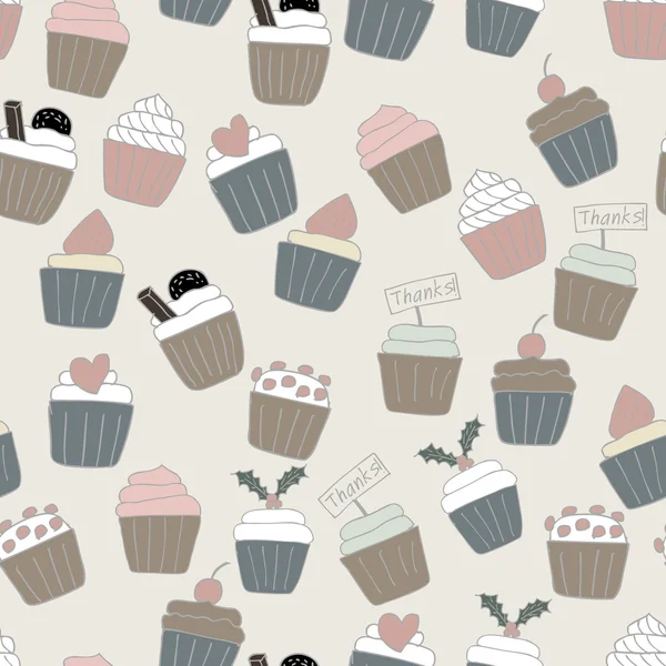 Fondo de cupcake sin costuras — Archivo Imágenes Vectoriales