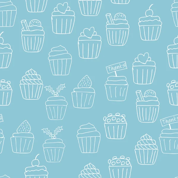 Fondo de cupcake sin costuras — Archivo Imágenes Vectoriales