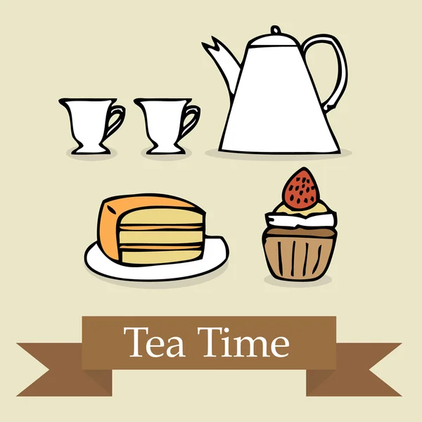 Hora del té — Archivo Imágenes Vectoriales