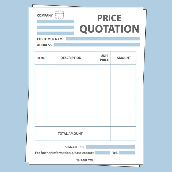 Formulario de cotización — Vector de stock