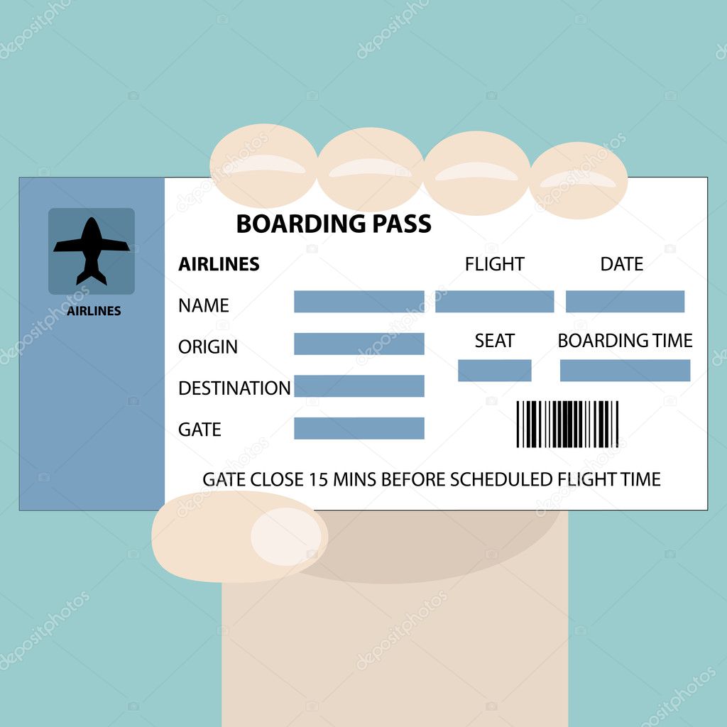 Boarding pass in hand