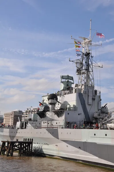HMS belfast v Londýně — Stock fotografie