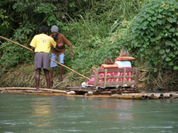 Bamboo Rafting on the Martha Brae River in Jamaica — Stock Photo, Image