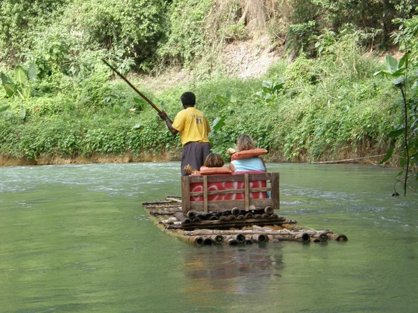 Bamboo Rafting on the Martha Brae River in Jamaica — Stock Photo, Image