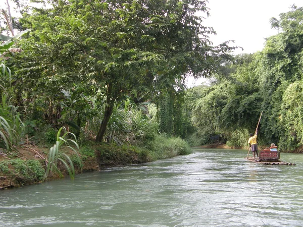 Bamboo Rafting on the Martha Brae River in Jamaica — Stock Photo, Image