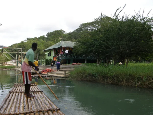 Bamboo Rafting on the Martha Brae River in Jamaica — Stock Photo, Image