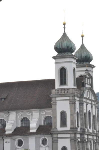 在卢塞恩，瑞士的耶稣会教堂 — 图库照片