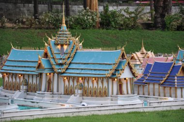 Budist tapınağı yinelemede mini siam Pattaya