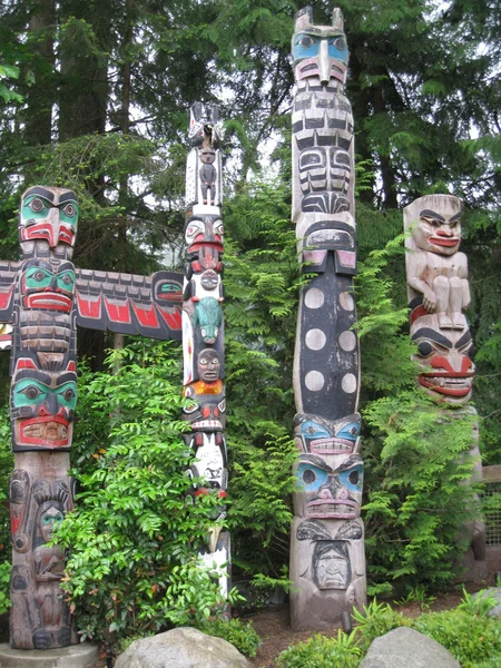 Totem Polacchi a Vancouver, Canada — Foto Stock