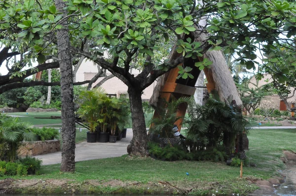 Centrum kultury Polinezji w Oahu na Hawajach — Zdjęcie stockowe