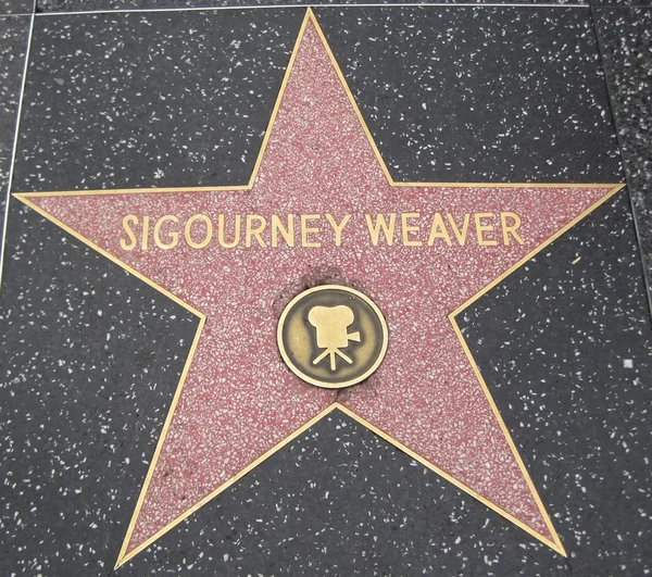 Sigourney Weaver 's Star na Calçada da Fama de Hollywood — Fotografia de Stock