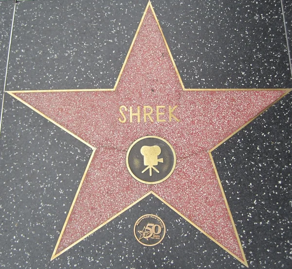 Shrek de ster op de Hollywood Walk of Fame — Stockfoto