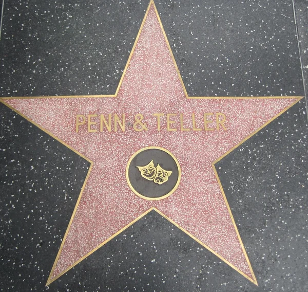 Penn & Teller's Star alla Hollywood Walk of Fame — Foto Stock