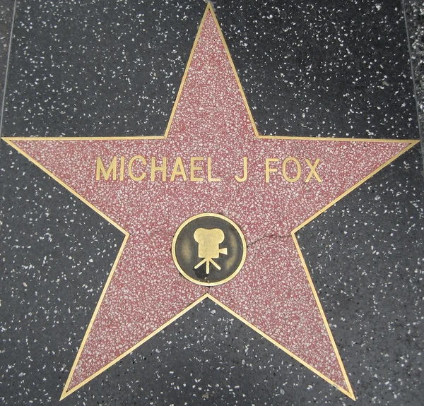 Michael J Fox Star, Hollywood şöhret yürümek — Stok fotoğraf