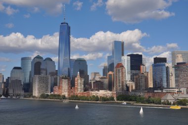 aşağı manhattan skyline bir Dünya Ticaret Merkezi ile