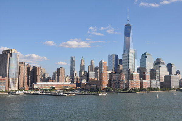 Lower Manhattan Skyline with One World Trade Center in New York