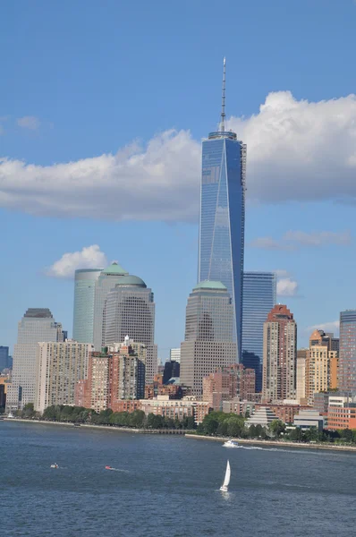 Lower Manhattan Skyline con One World Trade Center — Foto Stock