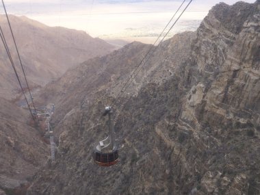 Palm springs California'da hava tramvay hattı üzerinden