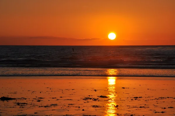 Pôr do sol sobre o Oceano Pacífico na Califórnia — Fotografia de Stock