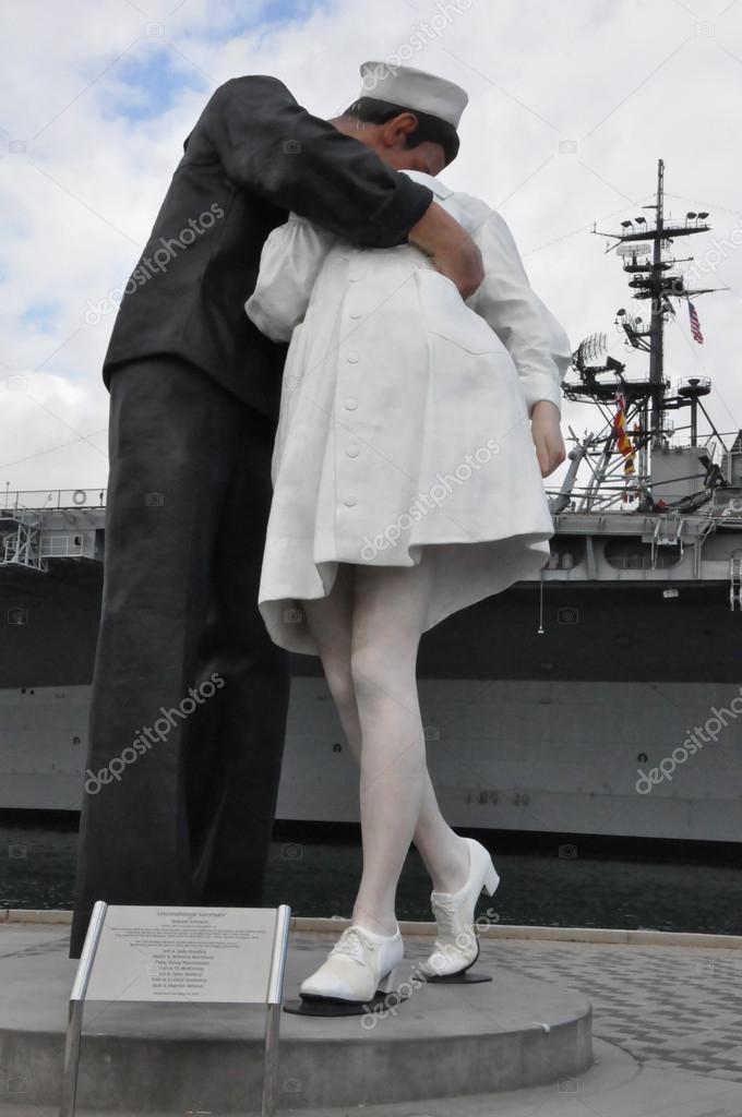 Unconditional Surrender Statue, near USS Midway, in San Diego, California