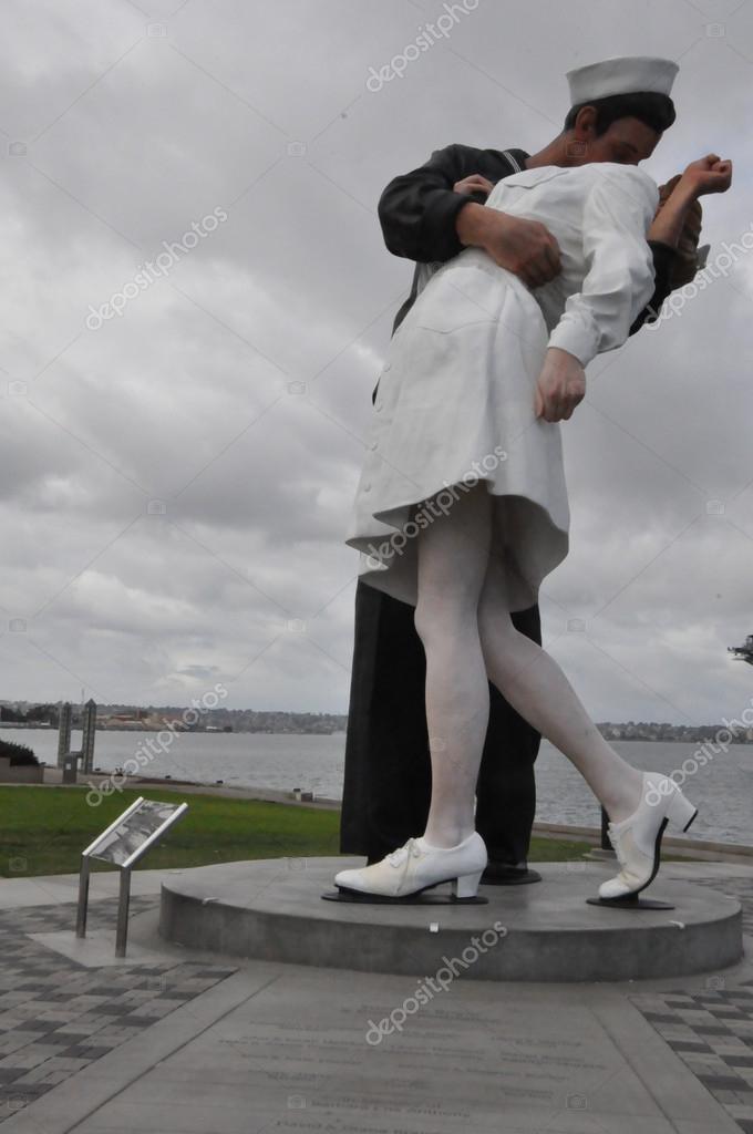 Unconditional Surrender Statue, near USS Midway, in San Diego, California