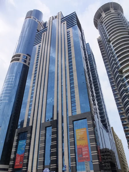 Wieżowce przy sheikh zayed road w Dubaju — Zdjęcie stockowe