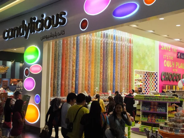 Candylicious 在迪拜购物中心在阿联酋 — 图库照片