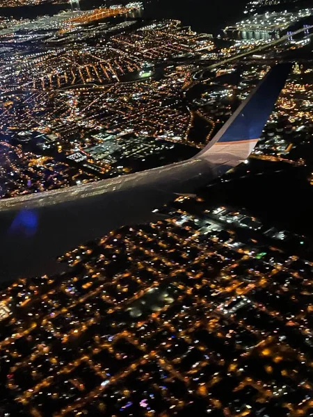 Newark Dec Aerial View New York New Jersey Airplane Seen — Stock fotografie