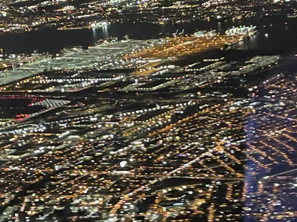 Newark Dec Повітряний Вид Нью Йорк Нью Джерсі Літака Видно — стокове фото