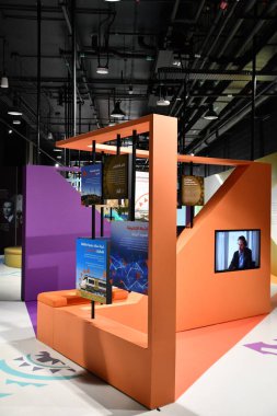 DUBAI, BAE - 20 Aralık 2021 'de Dubai, BAE' deki Afrika Ulusları Fuarı 2020 'de görüldüğü gibi.