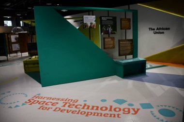 DUBAI, BAE - 20 Aralık 2021 'de Dubai, BAE' deki Afrika Ulusları Fuarı 2020 'de görüldüğü gibi.