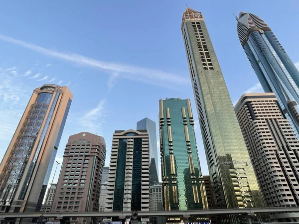 Дубай Оаэ Dec View Sheikh Zayed Road Skyscrapers Dubai Uae — стоковое фото