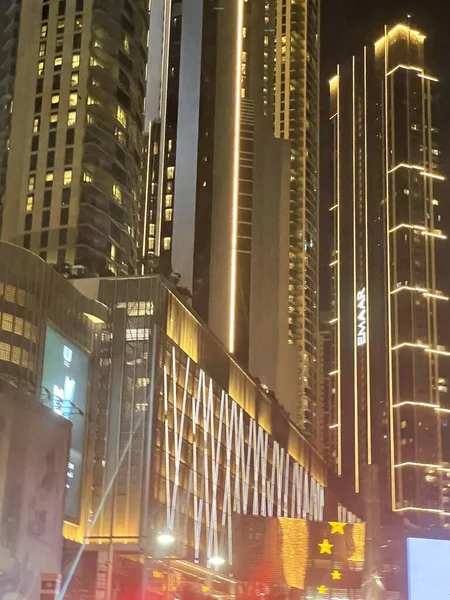Dubai Eau Dec Vue Des Gratte Ciel Sheikh Zayed Road — Photo