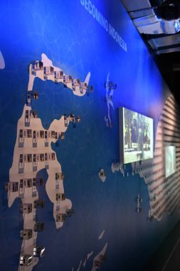 DUBAI, BAE - 20 Aralık 2021 'de Dubai, BAE' deki Expo 2020 'deki Endonezya pavyonu.