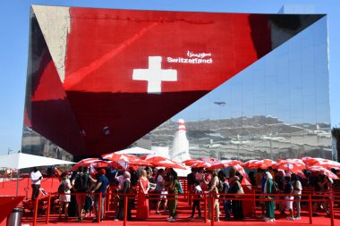 DUBAI, BAE - 20 DEC: 20 Aralık 2021 'de Dubai, BAE' deki İsviçre pavyonu.