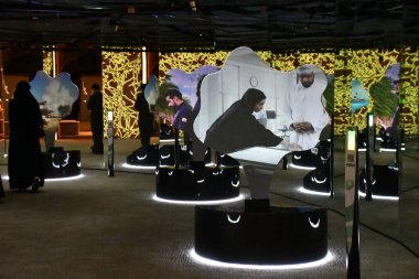 DUBAI, BAE - 20 Aralık 2021 'de Dubai, BAE' deki Expo 2020 'de Umman pavyonu.