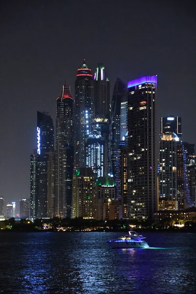 Dubai Émirats Arabes Unis Dec Vue Marina Dubaï Nuit Depuis — Photo