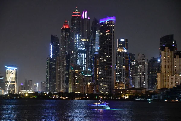 Dubai Uae Dec View Dubai Marina Night Bluewaters Island Dubai — Stock Photo, Image