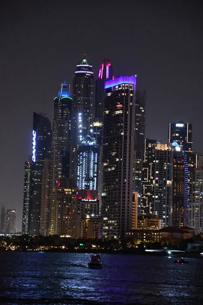 Dubai Emirados Árabes Unidos Dec Vista Marina Dubai Noite Ilha — Fotografia de Stock