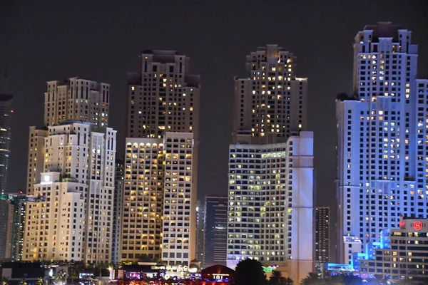 Dubai Uae Dec View Jumeirah Beach Residence Jbr Night Bluewater — 스톡 사진