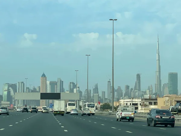 Dubai Emirados Árabes Unidos Dec Vista Sheikh Zayed Road Partir — Fotografia de Stock