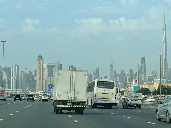 Дубай Оаэ Dec View Sheikh Zayed Road Khail Road Dubai — стоковое фото
