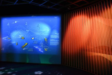 DUBAI, BAE - 20 DEC: 20 Aralık 2021 'de Dubai, BAE' deki Dünya Fuarı 'nda Karadağ pavyonu.