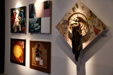 DUBAI, BAE - 20 Aralık 2021 'de Dubai, BAE' deki Seyşeller pavyonu.